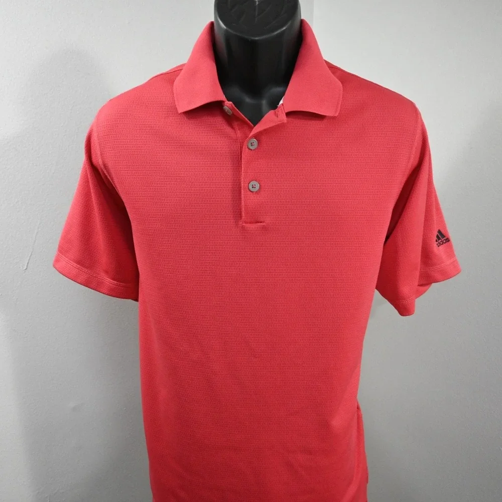 Adidas Golf Polo‎ ClimaLite Red Performance Short Sleeve Mens Size Small